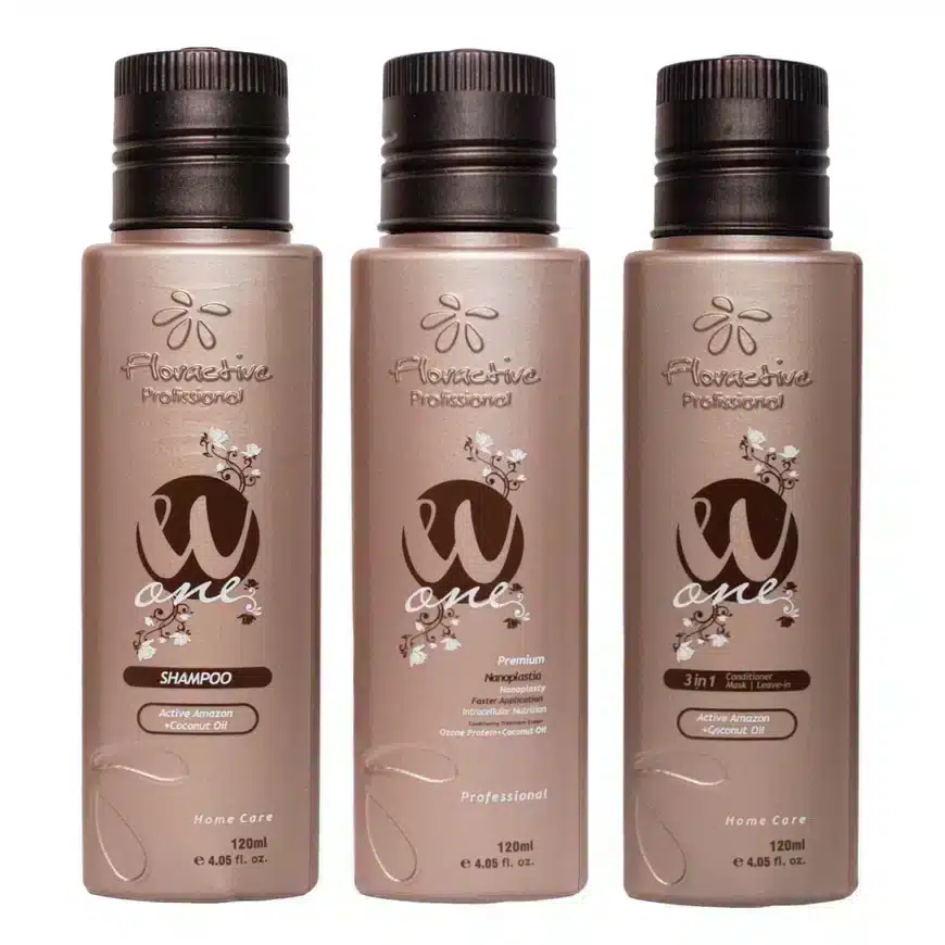 Floractive W One Nano Protein Hair Straightening Kit 1x3 120ml (Shampoo, Conditioner, Protein)