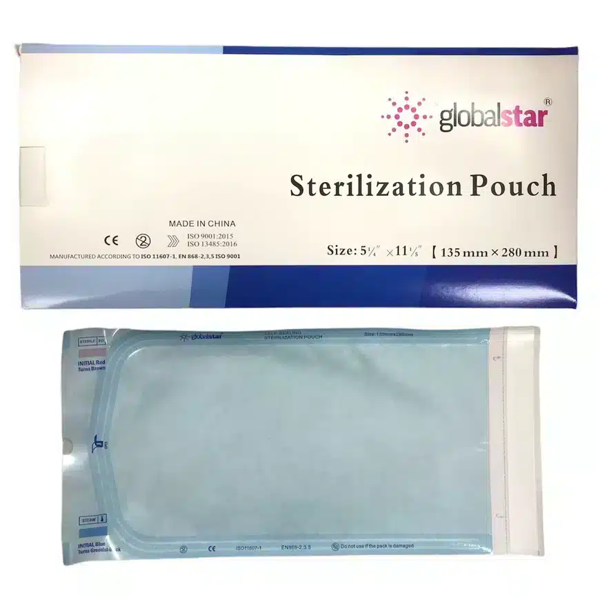 Globalstar Medical Self Sealing Sterilization Pouch 5.25x11'' 100pcs