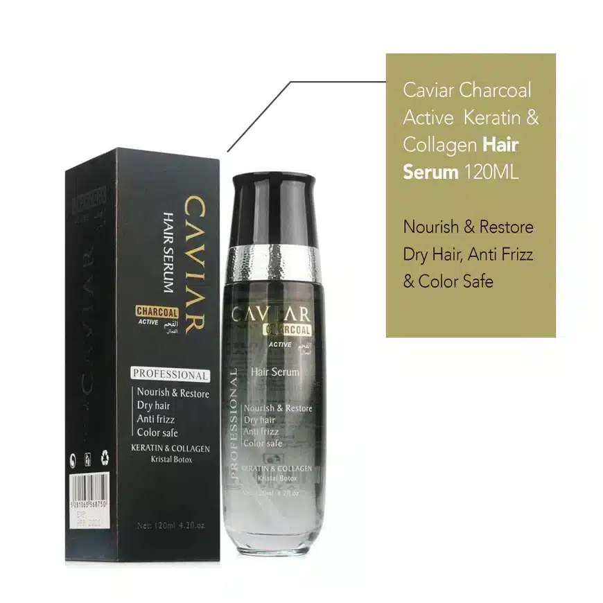 Caviar Charcoal Active Keratin & Collagen Hair Serum 120ml