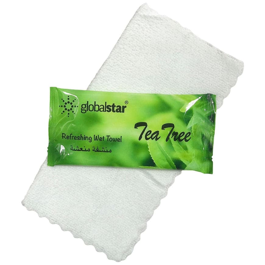 Globalstar Refreshing Wet Towel Tea Tree 100pcs - RT06